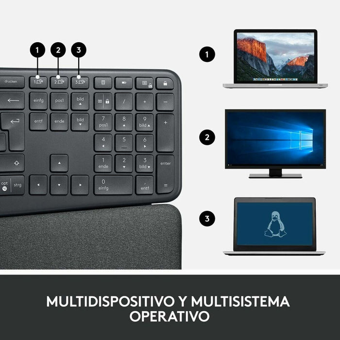 Tastatură Fără Fir Logitech ERGO K860 Negru