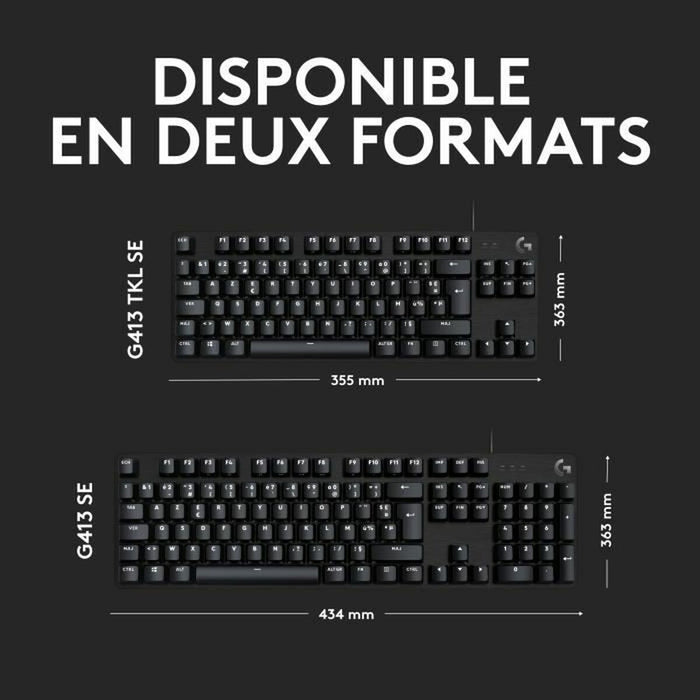 Tastatură Bluetooth cu Suport pentru Tabletă Logitech G413 SE Franceză Negru AZERTY