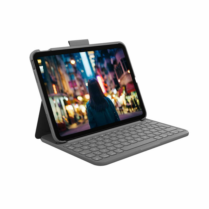 Husă pentru iPad + Tastatură Logitech Slim Folio Gri Qwerty Spaniolă