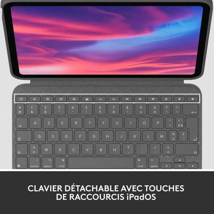 Tastatură Bluetooth cu Suport pentru Tabletă Logitech Combo Touch Gri Franceză AZERTY