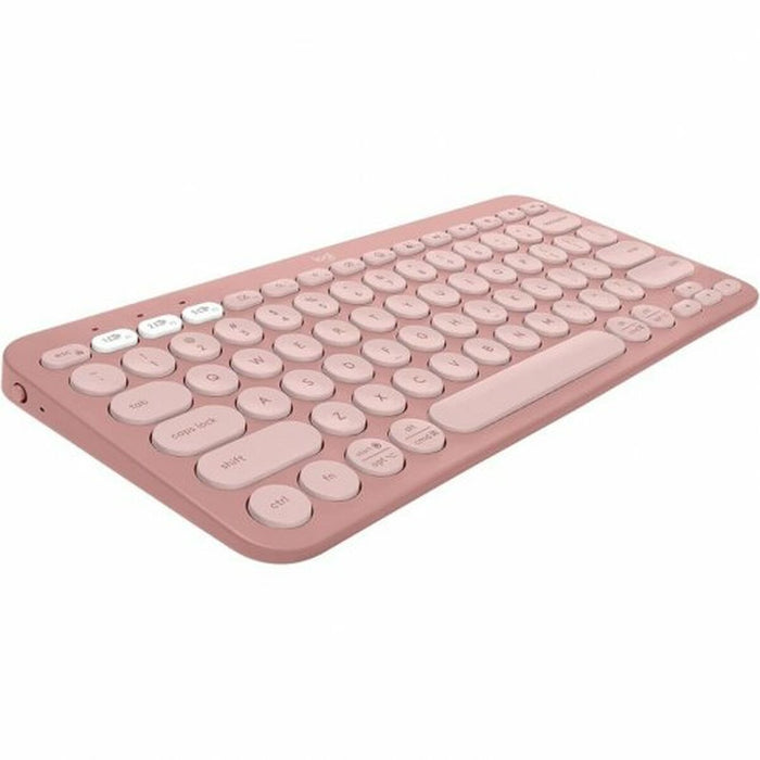 Tastatură Fără Fir Logitech Pebble Keys 2 K380s Qwerty Spaniolă Roz