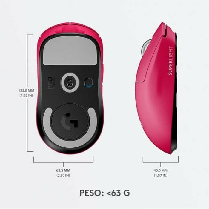 Mouse Logitech  G PRO X SUPERLIGHT 2 LIGHTSPEED Roz Magenta