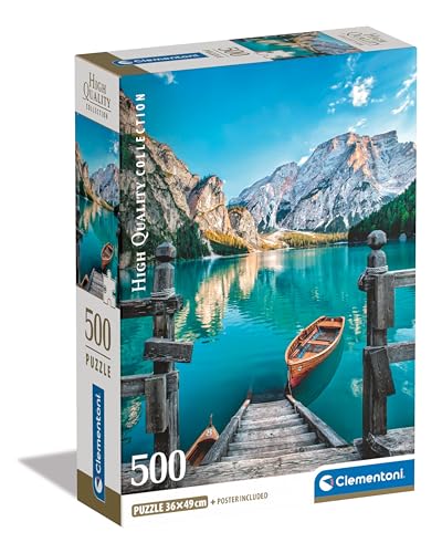 Puzzle Clementoni Compact, Braies Lake, 500 piese, 36 × 49 cm