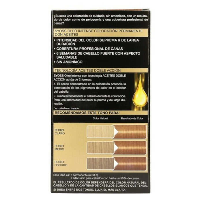 Vopsea Permanentă   Syoss Olio Intense Fără amoniac Nº 8,60 Blond Miere