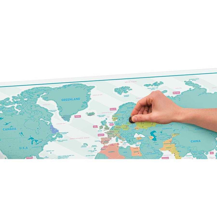 Hartă răzuibilă Luckies Scratch Map, Hello, 82 × 60 cm