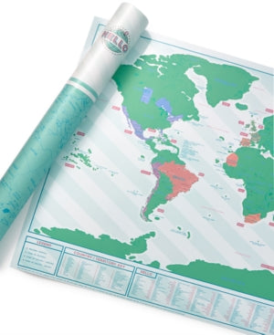 Hartă răzuibilă Luckies Scratch Map, Hello, 82 × 60 cm