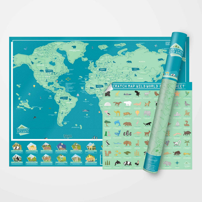 Hartă răzuibilă Luckies Scratch Map Wild World, 82 × 60 cm