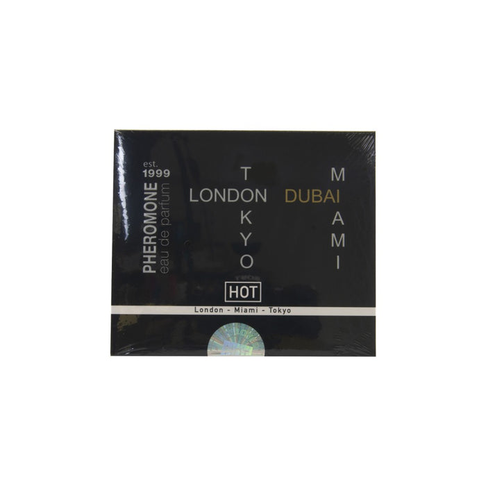 Parfum cu feromoni pentru bărbați, Hot Pheromone, London, Dubai, Miami și Tokyo, 4 x 5 ml
