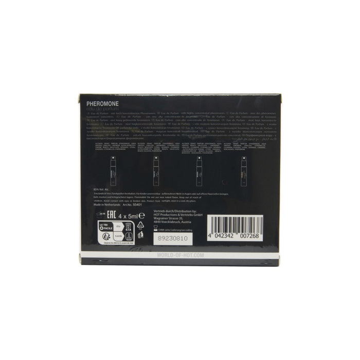 Parfum cu feromoni pentru bărbați, Hot Pheromone, London, Dubai, Miami și Tokyo, 4 x 5 ml