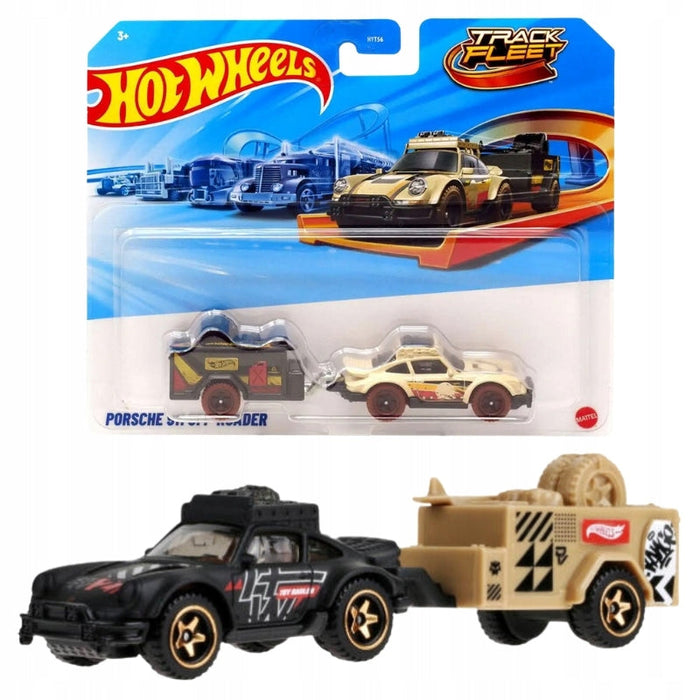 Mașinuță Mattel Hot Wheels Track Fleet, Porsche 911 Off-Roader, cu remorcă, 3+ ani
