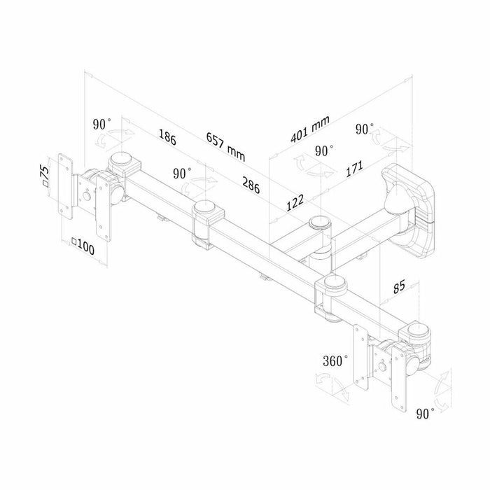 Suport TV Neomounts FPMA-W960D 27" 12 kg 10" 6 Kg