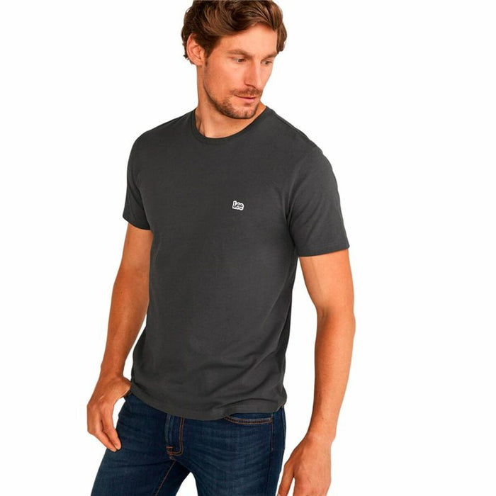 Tricou cu Mânecă Scurtă Bărbați Lee Patch Logo Gri