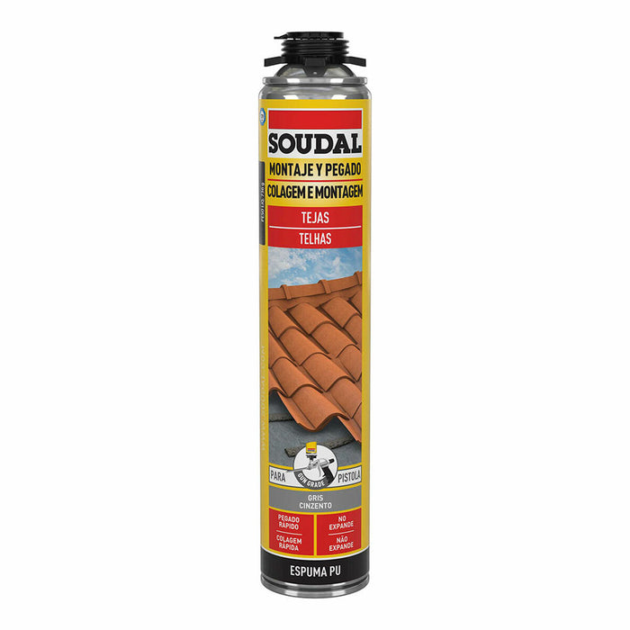 Spumă Soudal Poliuretan Pistol Acoperiș Gri 750 ml
