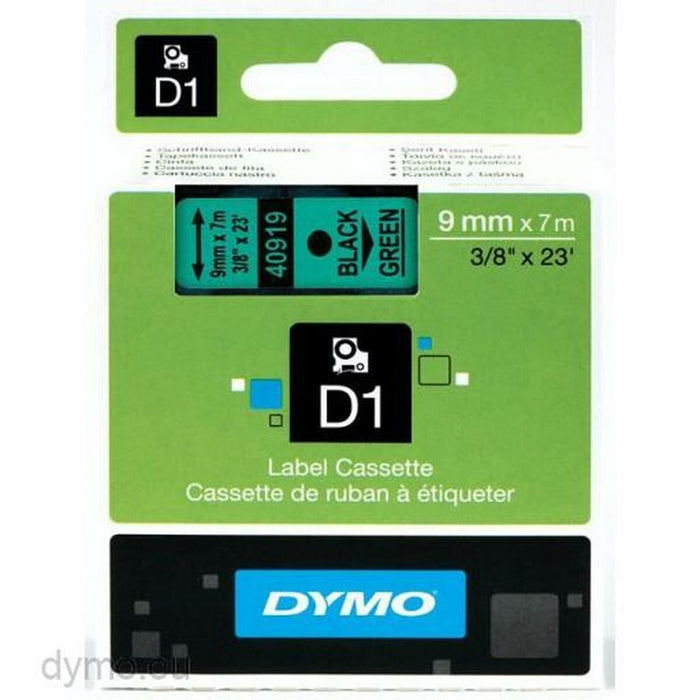 Bandă Laminată pentru Aparate de Etichetat Dymo D1 40919 9 mm LabelManager™ Negru Verde (5 Unități)