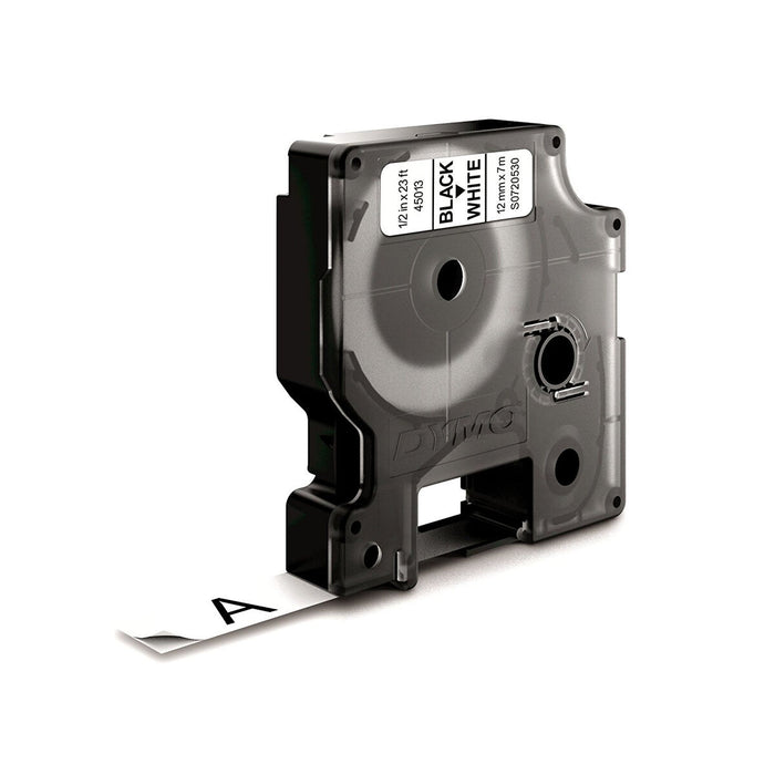 Bandă Laminată pentru Aparate de Etichetat Dymo D1 45013 12 mm LabelManager™ Alb Negru (5 Unități)