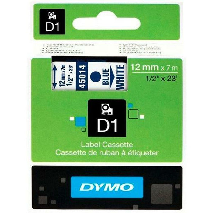 Bandă Laminată pentru Aparate de Etichetat Dymo D1 45014 12 mm LabelManager™ Alb Albastru Negru (5 Unități)