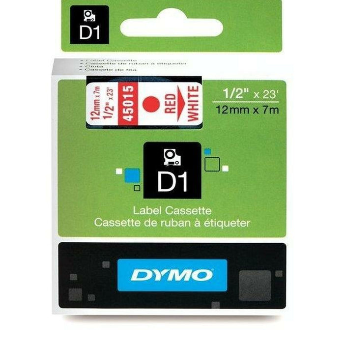 Bandă Laminată pentru Aparate de Etichetat Dymo D1 45015 12 mm LabelManager™ Alb Roșu Negru (5 Unități)