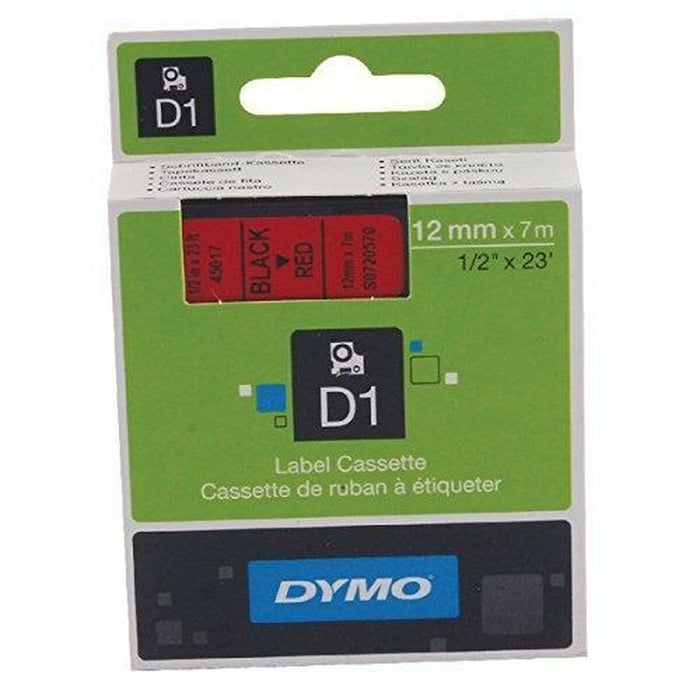 Bandă Laminată pentru Aparate de Etichetat Dymo D1 45017 12 mm LabelManager™ Roșu Negru (5 Unități)