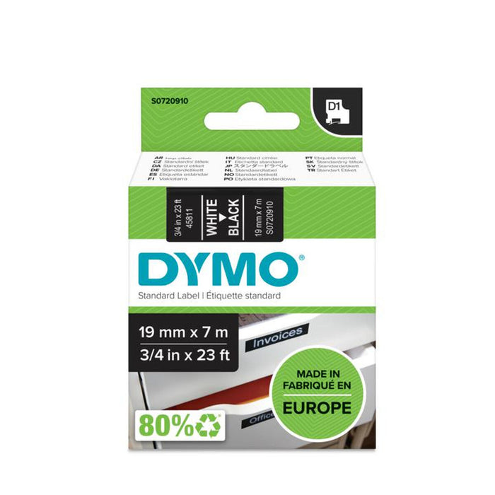 Bandă Laminată pentru Aparate de Etichetat Dymo D1 45811 LabelManager™ Alb Negru (5 Unități)