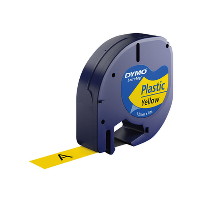 Bandă Laminată pentru Aparate de Etichetat Dymo 91202 12 mm LetraTag® Negru Galben (10 Unități)