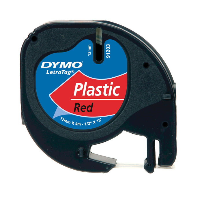 Bandă Laminată pentru Aparate de Etichetat Dymo 91203 12 mm LetraTag® Negru Roșu (10 Unități)