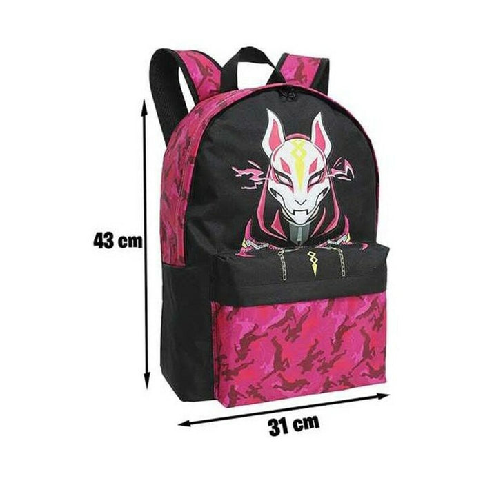 Ghiozdan Fortnite Max Drift Negru Fucsia (31 x 43 x 13 cm)