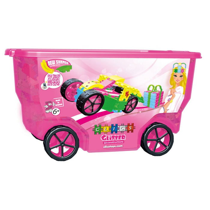 Set de Construcție Clics ROLLERBOX GLITTER Multicolor 400 Piese