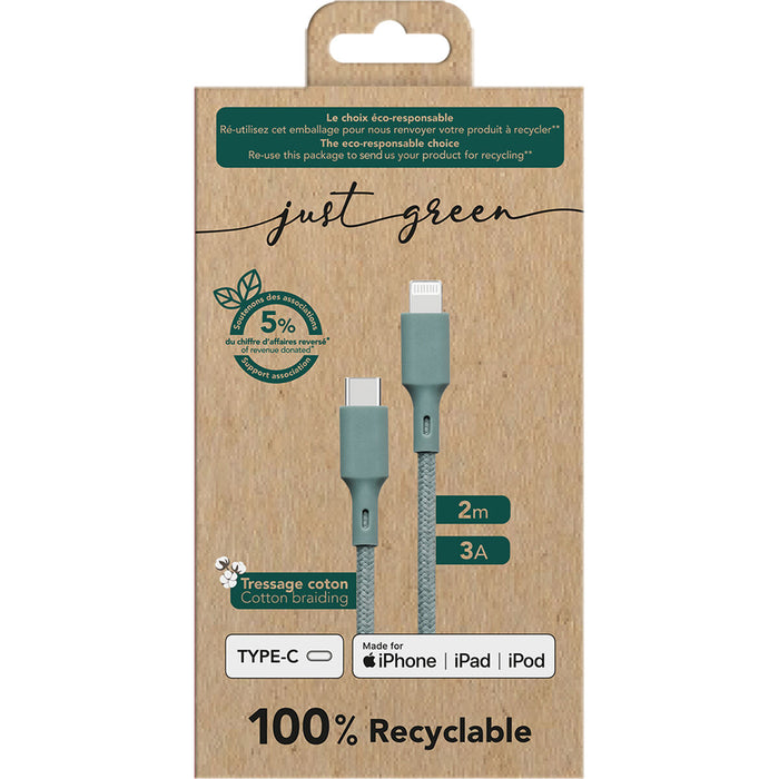 Cablu USB BigBen Connected JGCBLCOTMFIC2MNG Verde 2 m (1 Unități)