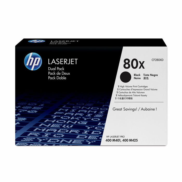 Cartuș cu Cerneală Originală HP 80X Negru (2 Unități)