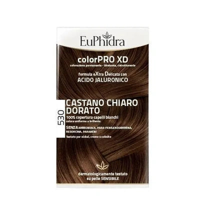 Culoare Păr, Zeta Farmaceutici Euphidra Colorpro XD 530 Light Golden Chestnut, Gel cu activator și mănuși