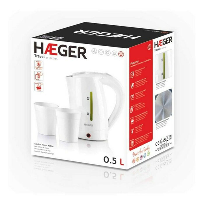 Fierbător Haeger 5608475009006 0,5 L 1100W Alb 500 ml 1100 W