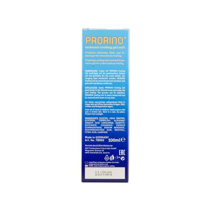 Lubrifiant pe bază de apă, Ero PRORINO Cooling Gel Soft, cu mentol, 100 ml