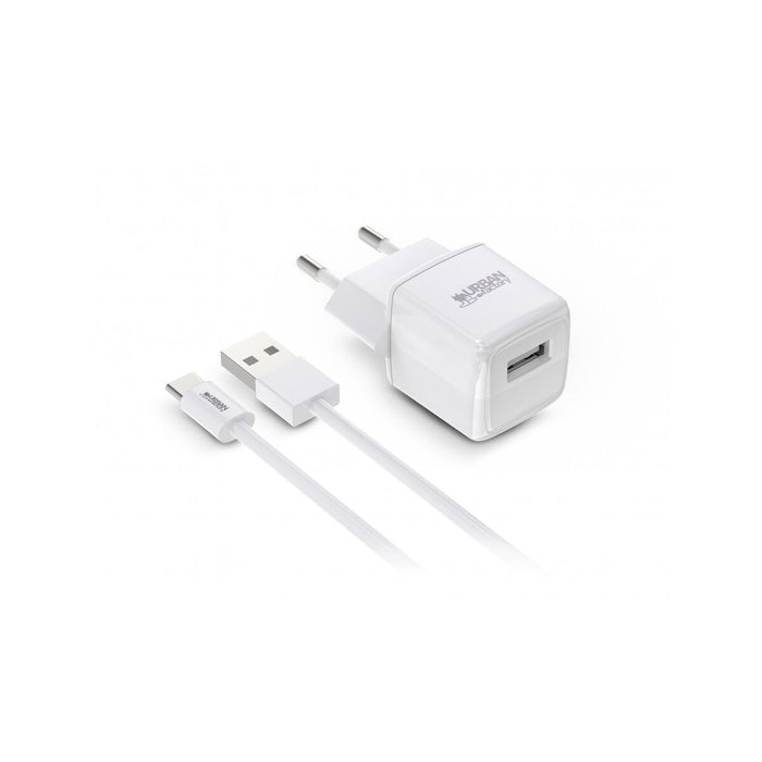 Încărcător de Perete + Cablu USB-C Urban Factory PSC25UF Alb 12 W