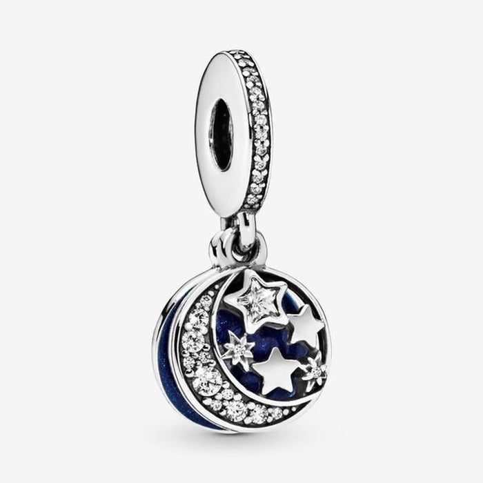 Charm Damă Pandora MOON AND STAR SILVER
