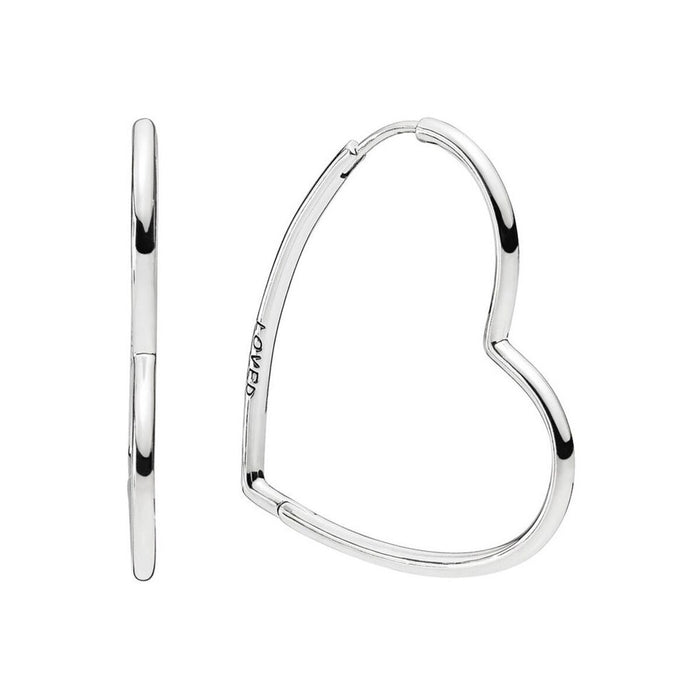 Cercei Damă Pandora ASYMMETRICAL HEART HOOP EARRINGS