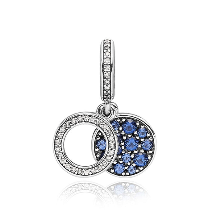 Charm Damă Pandora SPARKLING BLUE DISC DOUBLE DANGLE