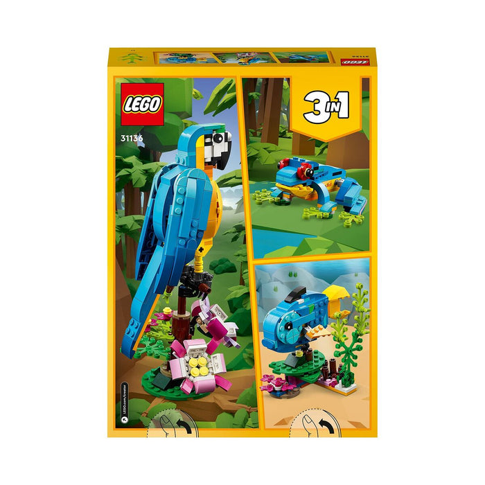 Playset Lego Creator 31136 Exotic parrot with frog and fish 3 în 1 253 Piese