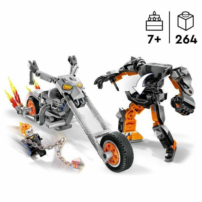 Playset Lego Marvel 76245 The robot and motorcycle of Ghost Rider Multicolor + 7 Ani 264 piezas
