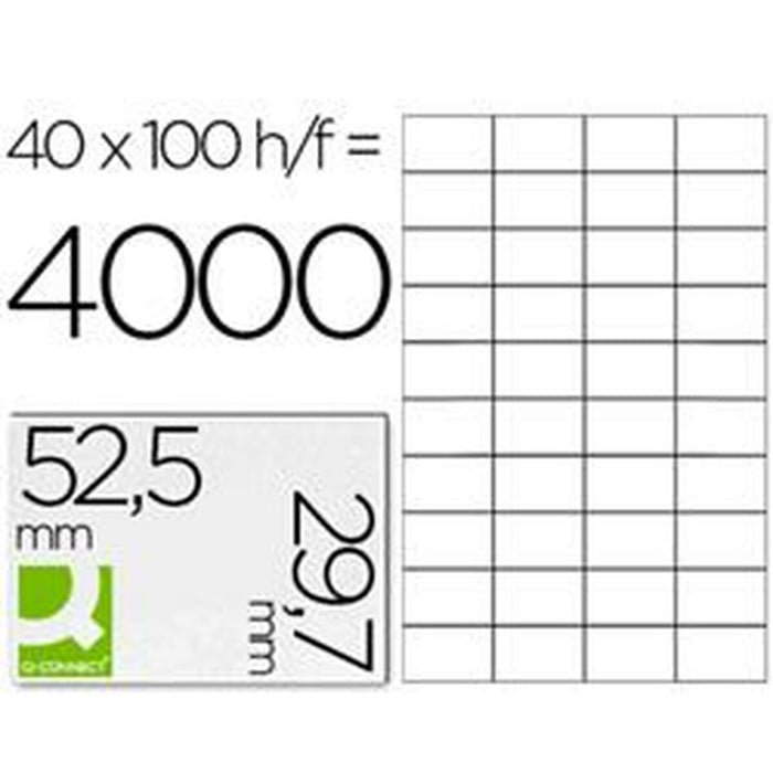 Etichete autoadezive Q-Connect KF00574 Alb 100 Frunze 52,5 x 29,7 mm 40 Etichete