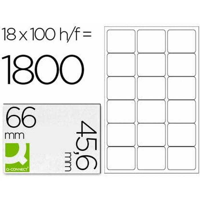 Etichete autoadezive Q-Connect KF01583 Alb 100 Frunze 66 x 46 mm