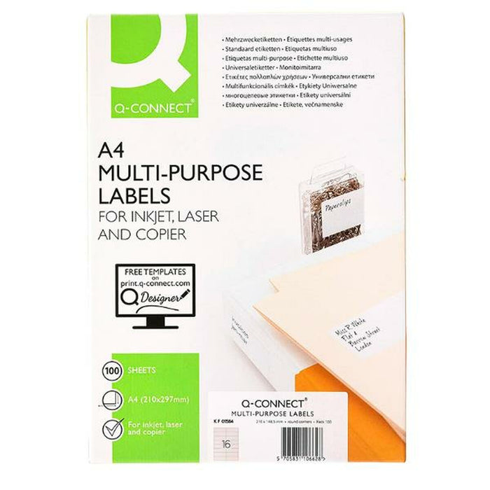 Etichete autoadezive Q-Connect KF01584 Alb 100 Frunze 99,1 x 33,9 mm