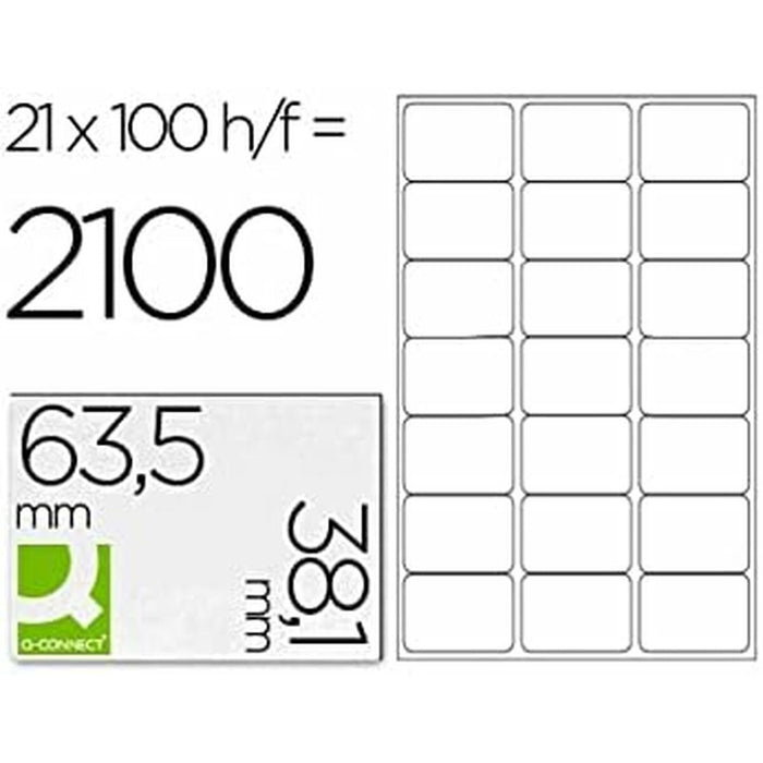 Etichete autoadezive Q-Connect KF01587 Alb 100 Frunze 63,5 x 38,1 mm