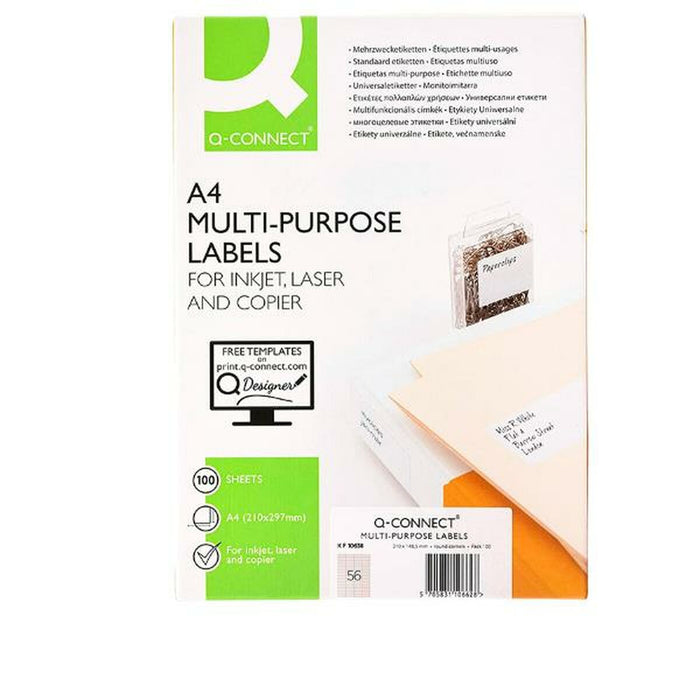 Etichete autoadezive Q-Connect KF10638 Alb 100 Frunze 52,5 x 21,2 mm