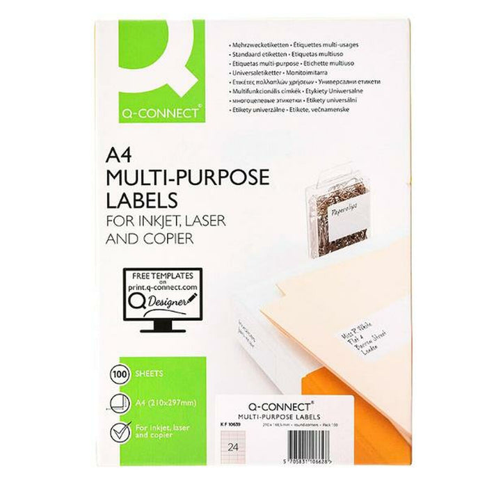 Etichete autoadezive Q-Connect KF10639 Alb 100 Frunze 66 x 33 mm