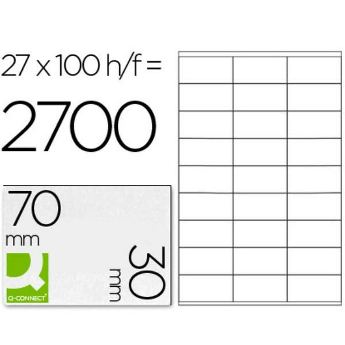 Etichete autoadezive Q-Connect KF10642 Alb 100 Frunze 70 x 30 mm