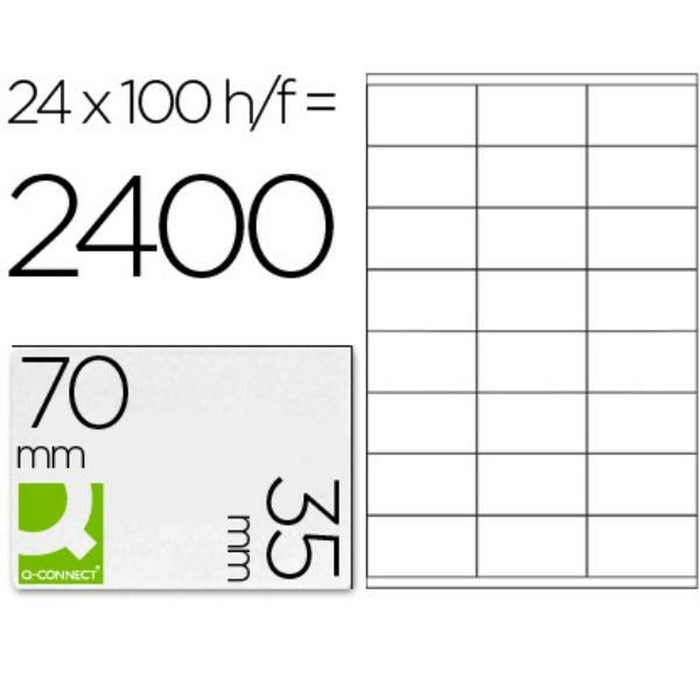 Etichete autoadezive Q-Connect KF10645 Alb 100 Frunze 70 x 35 mm
