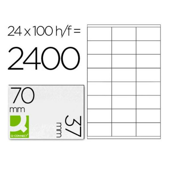 Etichete autoadezive Q-Connect KF10647 Alb 100 Frunze 70 x 37 mm