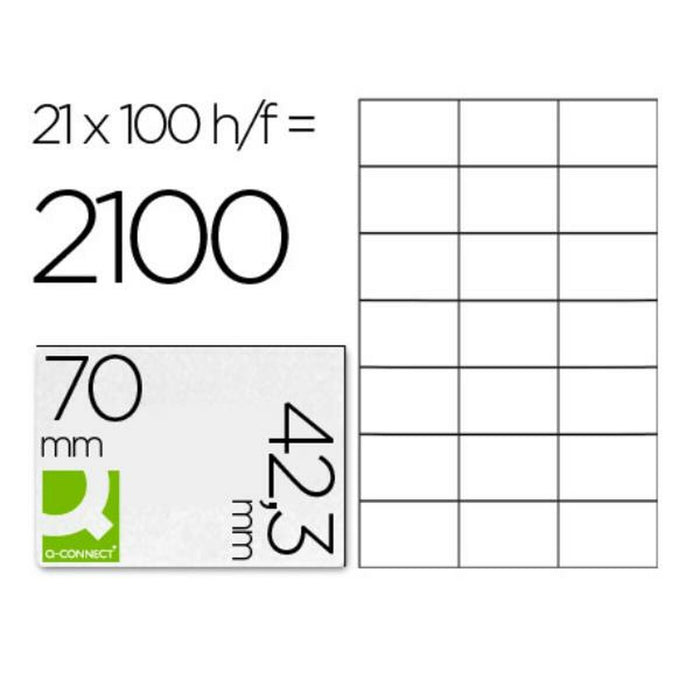 Etichete autoadezive Q-Connect KF10649 Alb 100 Frunze 70 x 42 mm