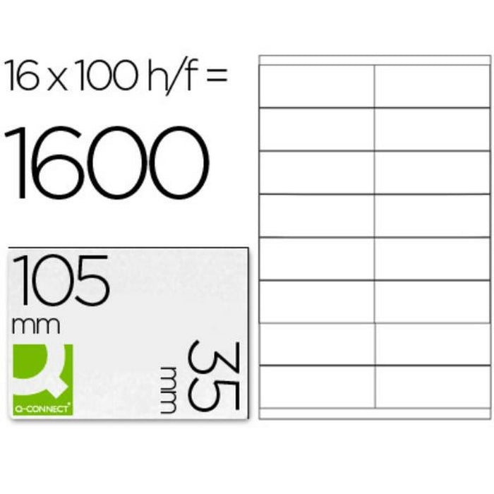 Etichete autoadezive Q-Connect KF10653 Alb 100 Frunze 105 x 35 mm