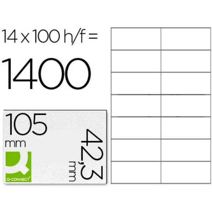 Etichete autoadezive Q-Connect KF10656 Alb 100 Frunze 105 x 42 mm